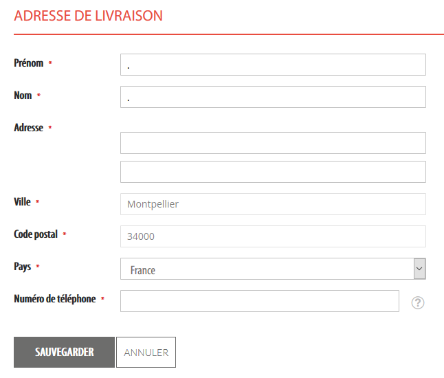 adresse livraison